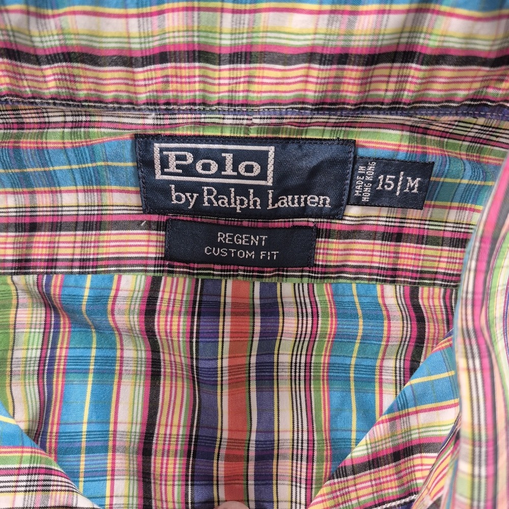 Polo Ralph Lauren Men's L/S Regent Custom Fit Cotton Plaid Shirt Size Medium - Picture 3 of 6